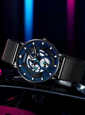 benken防水手表男学生潮流机械质感男士手表镂空石英表男7149MQ