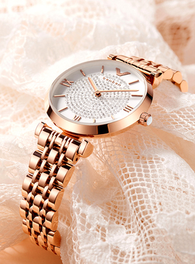 benken满天星手表女简约气质ins风时尚女士手表防水石英表7144FQ