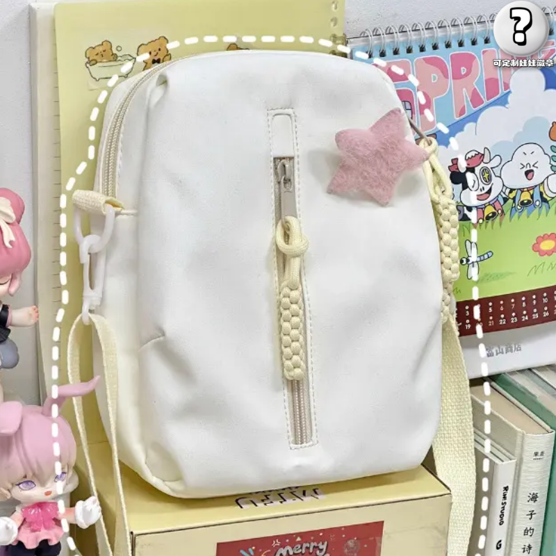 日系ins简约百搭斜挎包 软妹20cm娃包包女二次元学生透明桶包