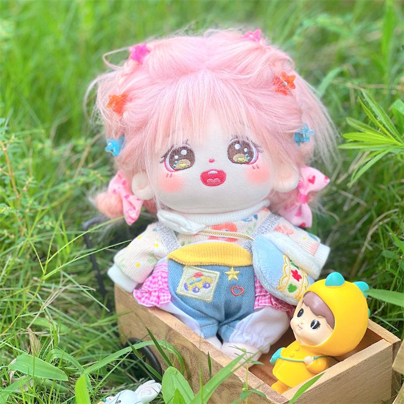 无属性现货炸毛棉花娃娃静枫20cm毛绒可爱玩偶宝宝衣服节日礼物