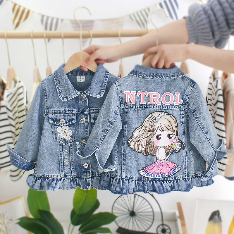 女童外套2025年春季儿童洋气女宝宝春款软牛仔时髦小童春秋装上衣