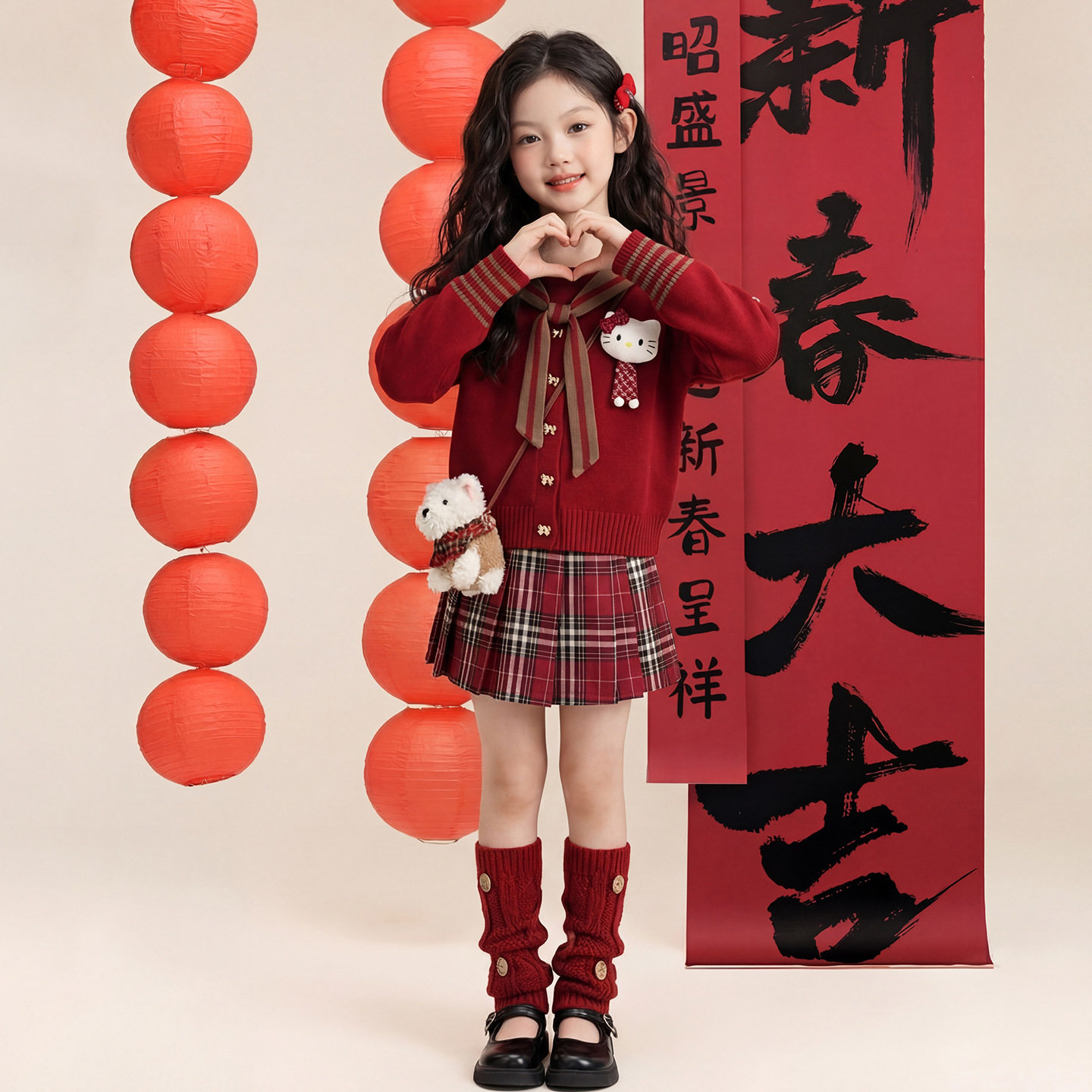 女童毛衣套装2025新款女孩新年红色拜年服本命年大童针织衫套裙冬,童装/婴儿装/亲子装,儿童运动套装,淘宝优惠券,粉丝福利购,淘宝优惠卷