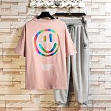 砖墙2021夏季新款纯棉T恤运动休闲印花短袖T恤套装男TZ112，男装T恤，电商A441