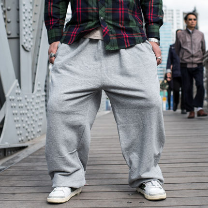 冬天不倒绒加肥加大码运动裤男 HipHop街头OldSchool加厚加绒卫裤