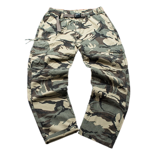 春秋男士迷彩裤cp 多口袋纯棉休闲裤 mc工装裤男青年户外军训长裤