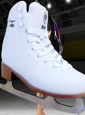 黑龙花样冰刀鞋白色F2花滑成人儿童冰刀鞋初学者真冰溜冰鞋