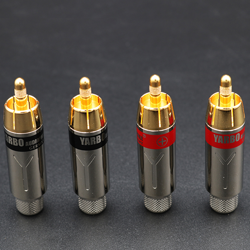 雅堡24K镀金RCA莲花端子插头