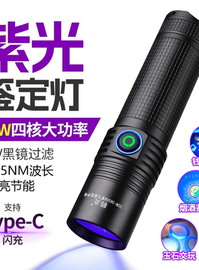 韩炎20W紫外线UV手电365nm紫光灯瓷器探伤验钞荧光剂检测紫光手电