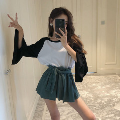 Real Price vintage Hong Kong color matching long sleeve T-shirt