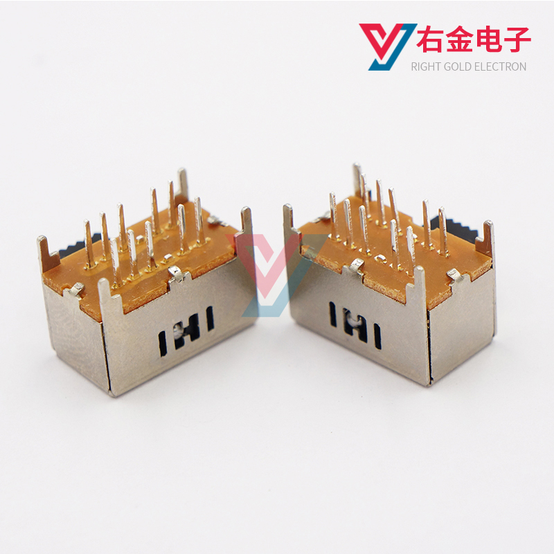 SK-24D01卧式拨动开关4档10脚