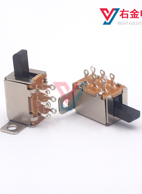 PS-22F04 按键开关无锁 直键开关6脚按键 琴键开关带弹簧带固定孔