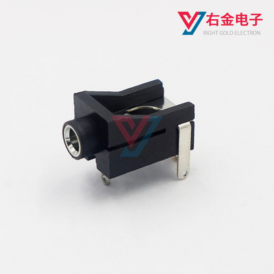 （10个）耳机插座PJ-302B 口径3.5mm单声道音频母座3脚焊板无固定