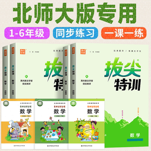 2026新版 北师大版 数学拔尖特训同步练习册一年级下册二三四五六年级上册课时作业本北京师范大学出版社暑假寒随堂训练 一课一练