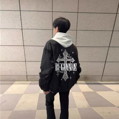 美式高街十字架外套日系