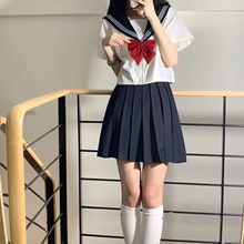 jk制服套装原创正版水手服学院风短袖上衣白三本基础款女夏季班服