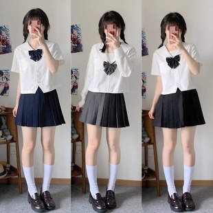 jk制服原创校供日系白无本水手服札幌襟学院风基础款衬衫套装校服