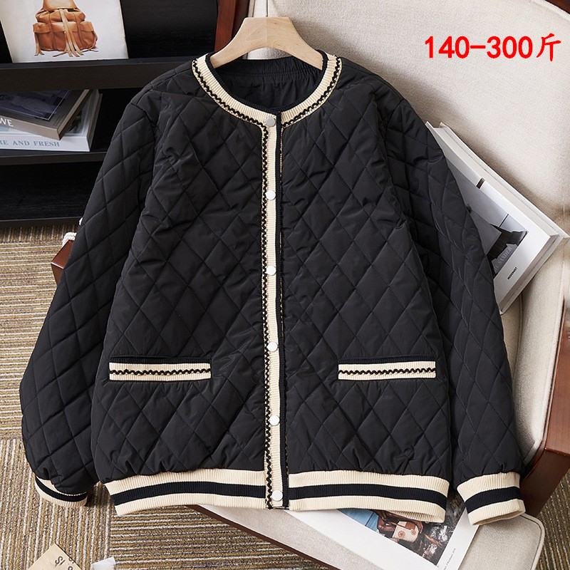 特大码冬季小香风棉服保暖外套女