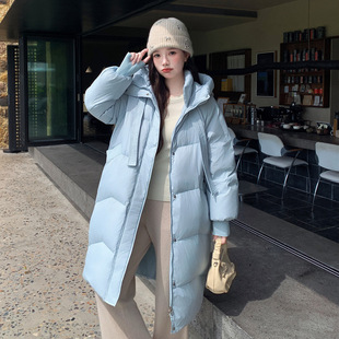 特大码冬季连帽羽绒服女胖mm加肥加大300斤中长款宽松韩系厚外套