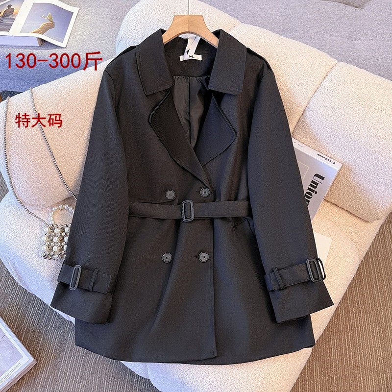 胖mm春秋高级感风衣外套女