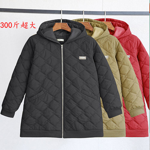 特大码冬韩版连帽棉服外套女韩版
