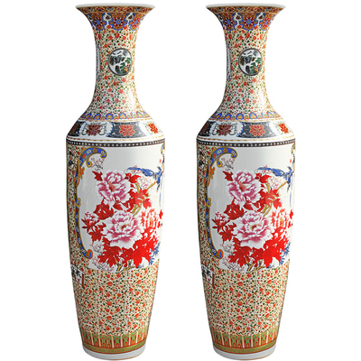 景德镇粉彩家居客厅落地大花瓶