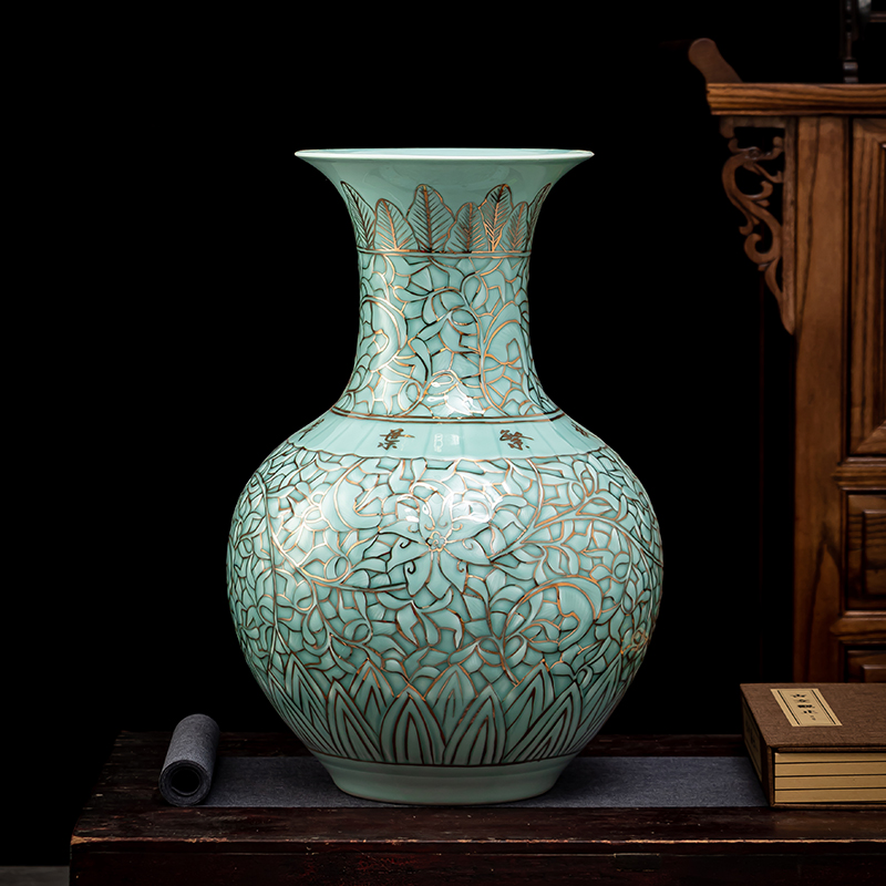 景德镇轻奢陶瓷客厅电视柜花瓶