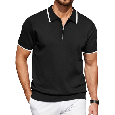 Mens Polo Shirts Short Sleeve Casual Knit T Shirts Polo衫男