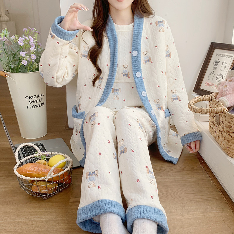 带胸垫空气棉月子服三件套冬季加厚春秋纯棉产后哺乳大码孕妇睡衣,孕妇装/孕产妇用品/营养,家居服套装,淘宝优惠券,粉丝福利购,淘宝优惠卷