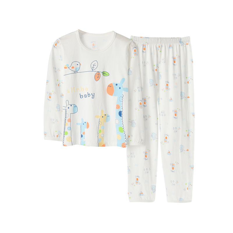 儿童睡衣夏季薄款纯棉长袖中大童家居服女男童空调服套装宝宝夏装