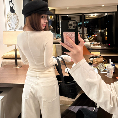 可机洗羊毛打底女针织衫