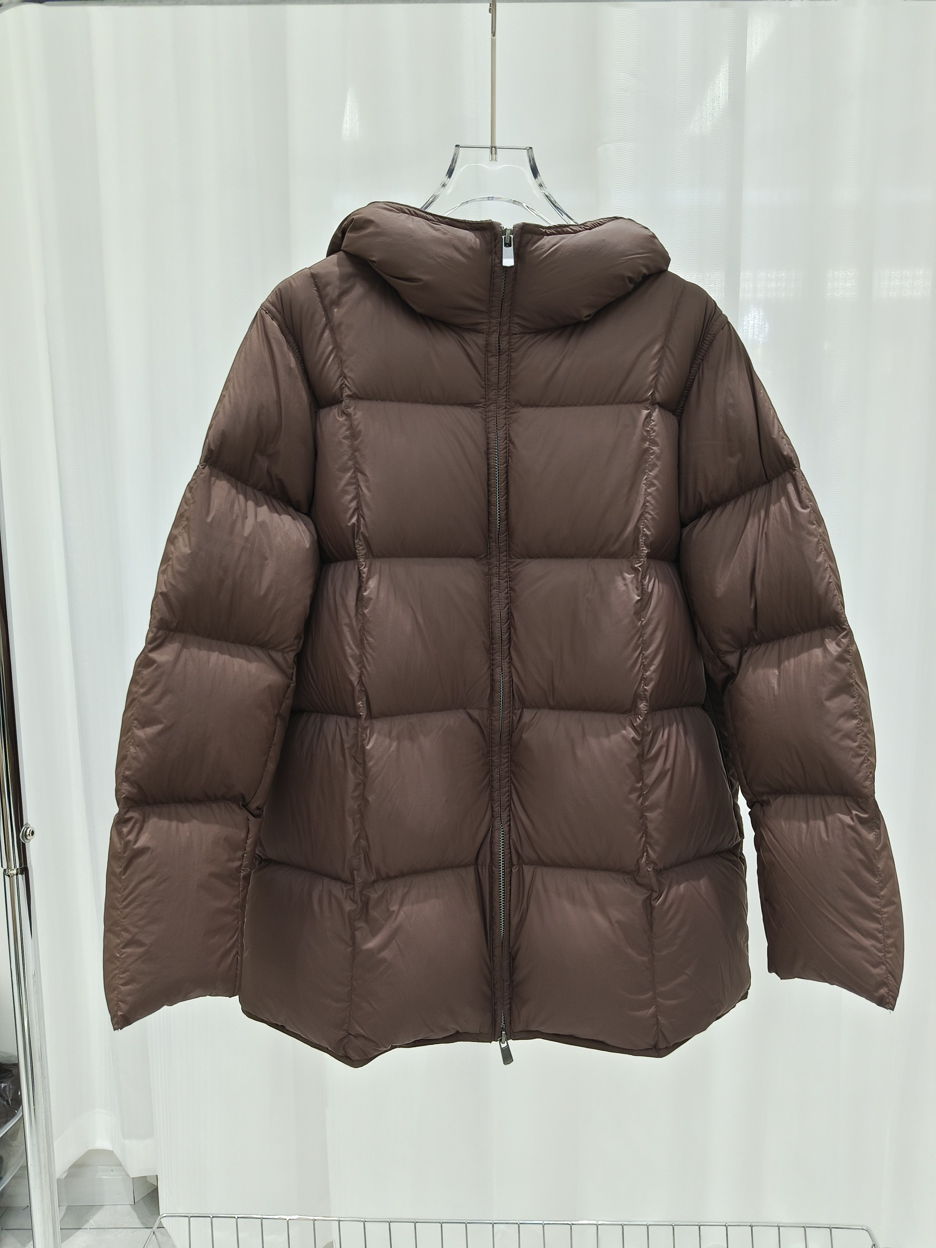 秋冬新款连帽90羽绒服女中长款商场同款韩版宽松加厚豆腐块外套潮