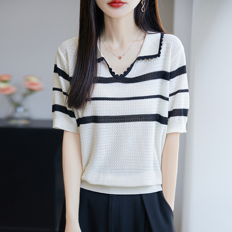 夏季新款简约100%天丝莱赛尔短袖女宽松百搭显瘦时尚休闲上衣