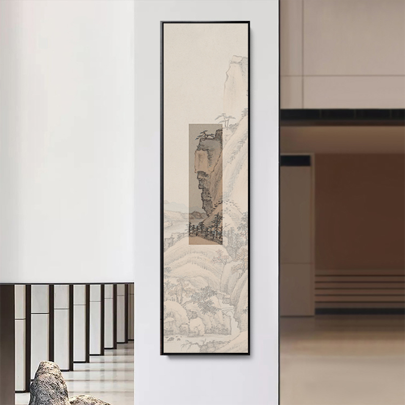 新中式客厅背景墙装饰画入户玄关山水水墨画餐厅书房茶室挂画禅意 家居饰品 现代装饰画 原图主图