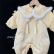 呱呱baby宝宝拜年服冬季 新中式 加绒加厚满月周岁婴儿外出连体衣服
