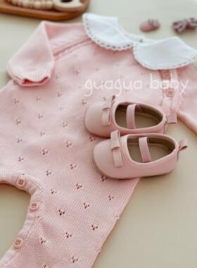 呱呱baby婴儿针织连体衣秋冬保暖纯棉毛线衣爬服宝宝长袖毛衣哈衣