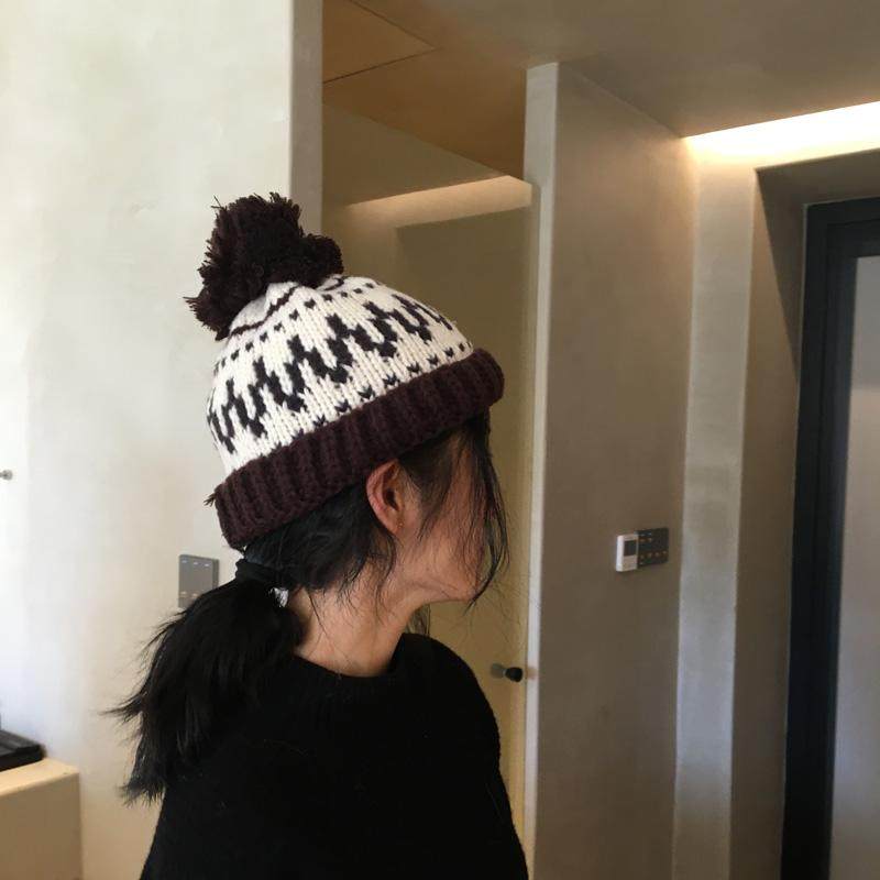 韩国ins博主秋冬针织毛线帽女保暖复古可爱休闲毛球帽加厚显脸小,服饰配件/皮带/帽子/围巾,帽子,淘宝优惠券,粉丝福利购,淘宝优惠卷