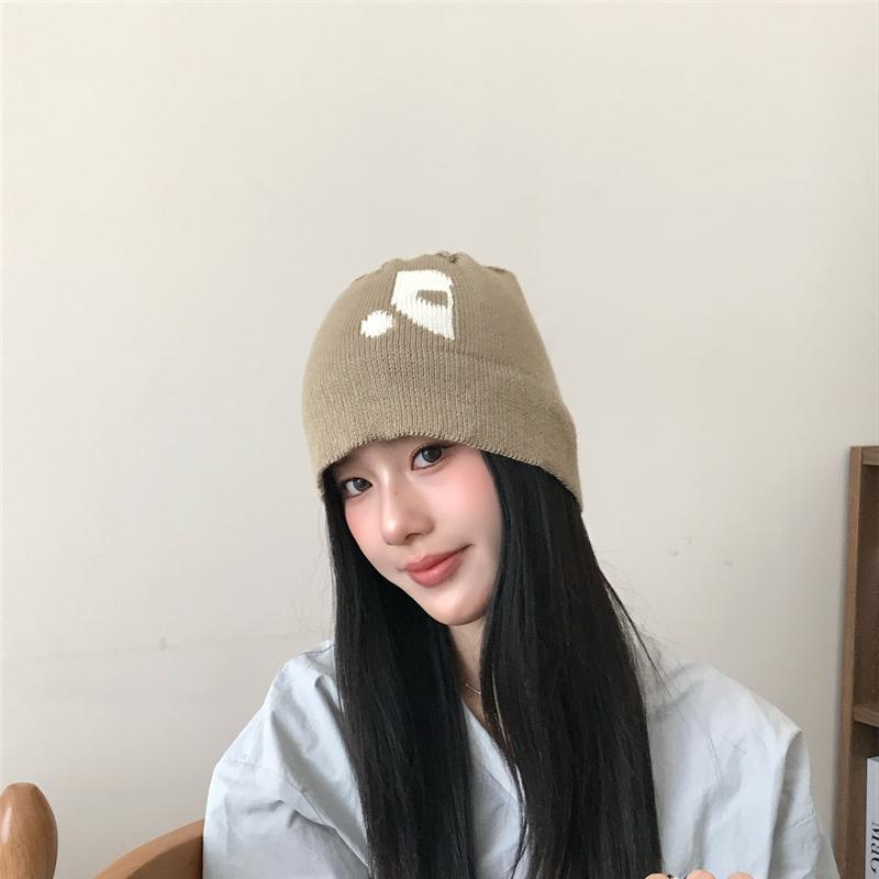 韩版小众显脸针织帽秋冬