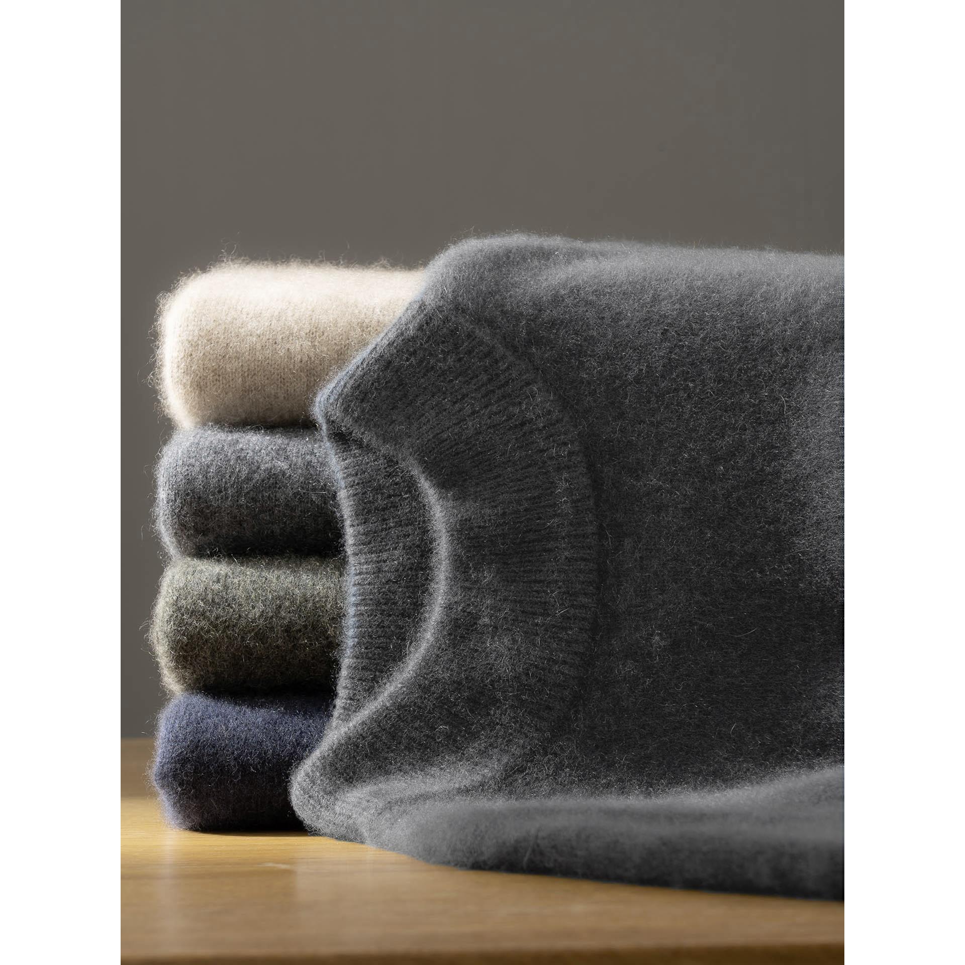 25秋冬新款纯山羊绒衫男士半高领套头加厚针织毛衣保暖宽松打底衫