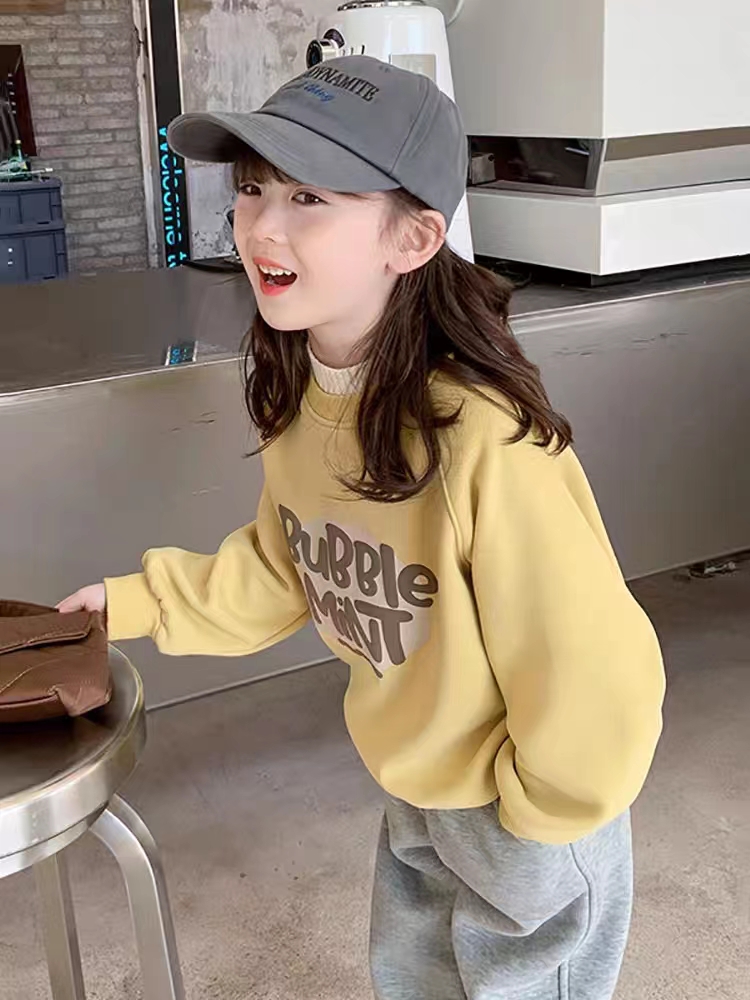 儿童冬装加厚高领上衣小女孩套头