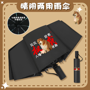 我的刀盾晴雨伞恶搞抽象八嘎呀路比比拉布抗压便携防晒伞自动伞男