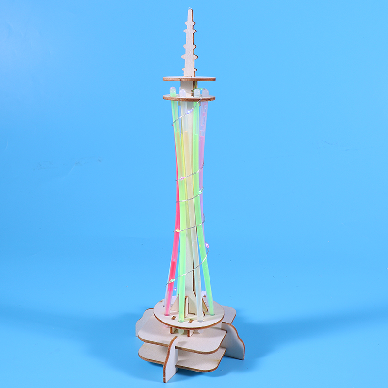 儿童科技小制作广州塔模型益智