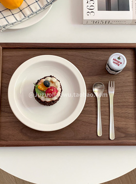 复古黑胡桃实木托盘木质长方形收纳盘高级感家用首饰香薰置物盘