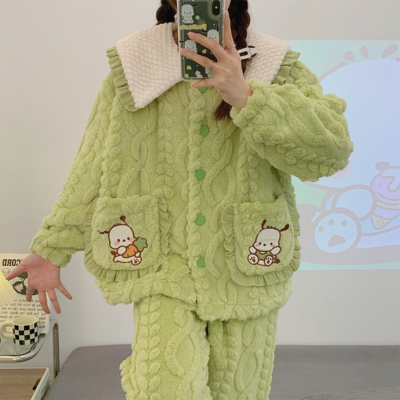 宝娜斯睡衣女冬季新款加绒保暖可爱长袖加厚珊瑚绒少女家居服套装高性价比高么？
