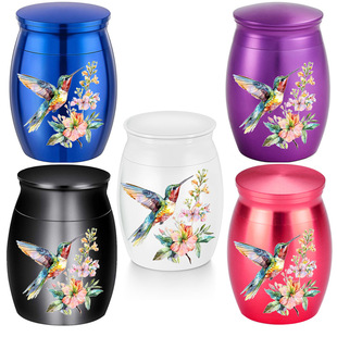 跨境热销骨灰罐宠物骨灰纪念坛铝合金骨灰盒宠物遗骨毛发收纳罐子