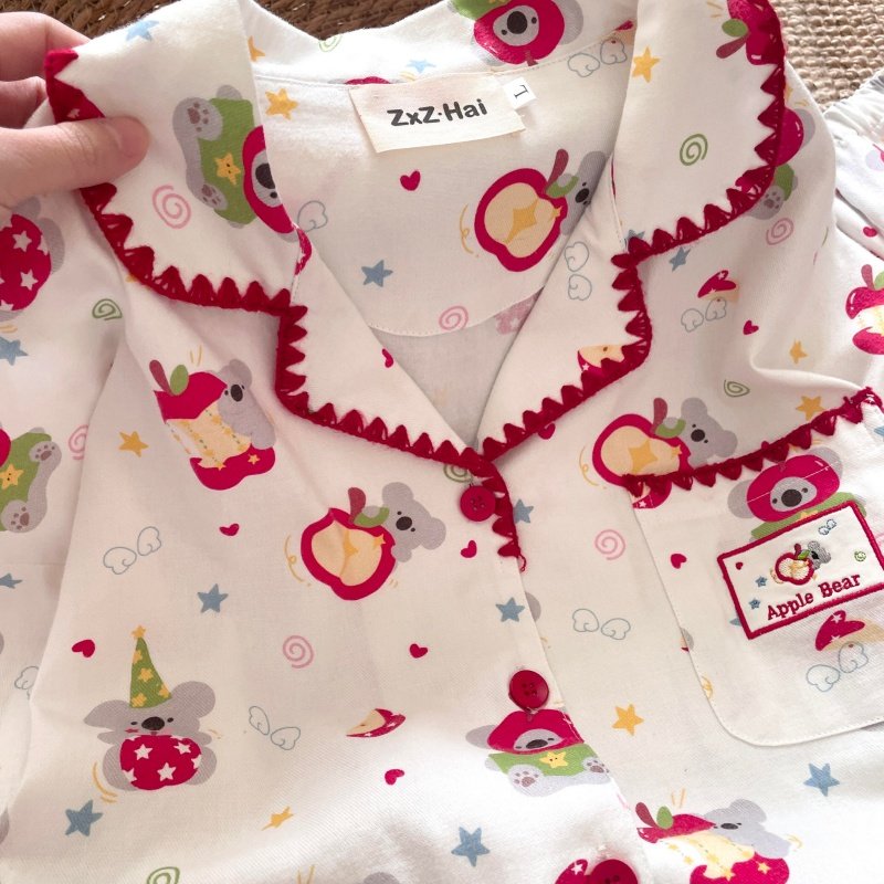 侘町苹果星星考拉2025年家居服新款秋冬纯棉长袖睡衣女卡通可外穿