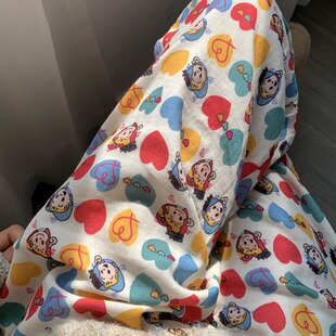 侘町2025年新款睡裤原田宽松治全双层可爱棉纱棉卡通纱裤子单裤