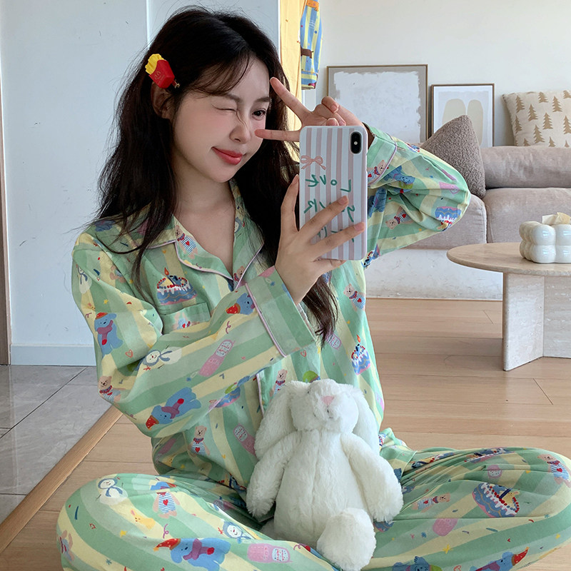 侘町2024年春秋新款生日小熊长袖睡衣女卡通可外穿家居服套装秋季,女士内衣/男士内衣/家居服,睡衣/家居服套装,淘宝优惠券,粉丝福利购,淘宝优惠卷