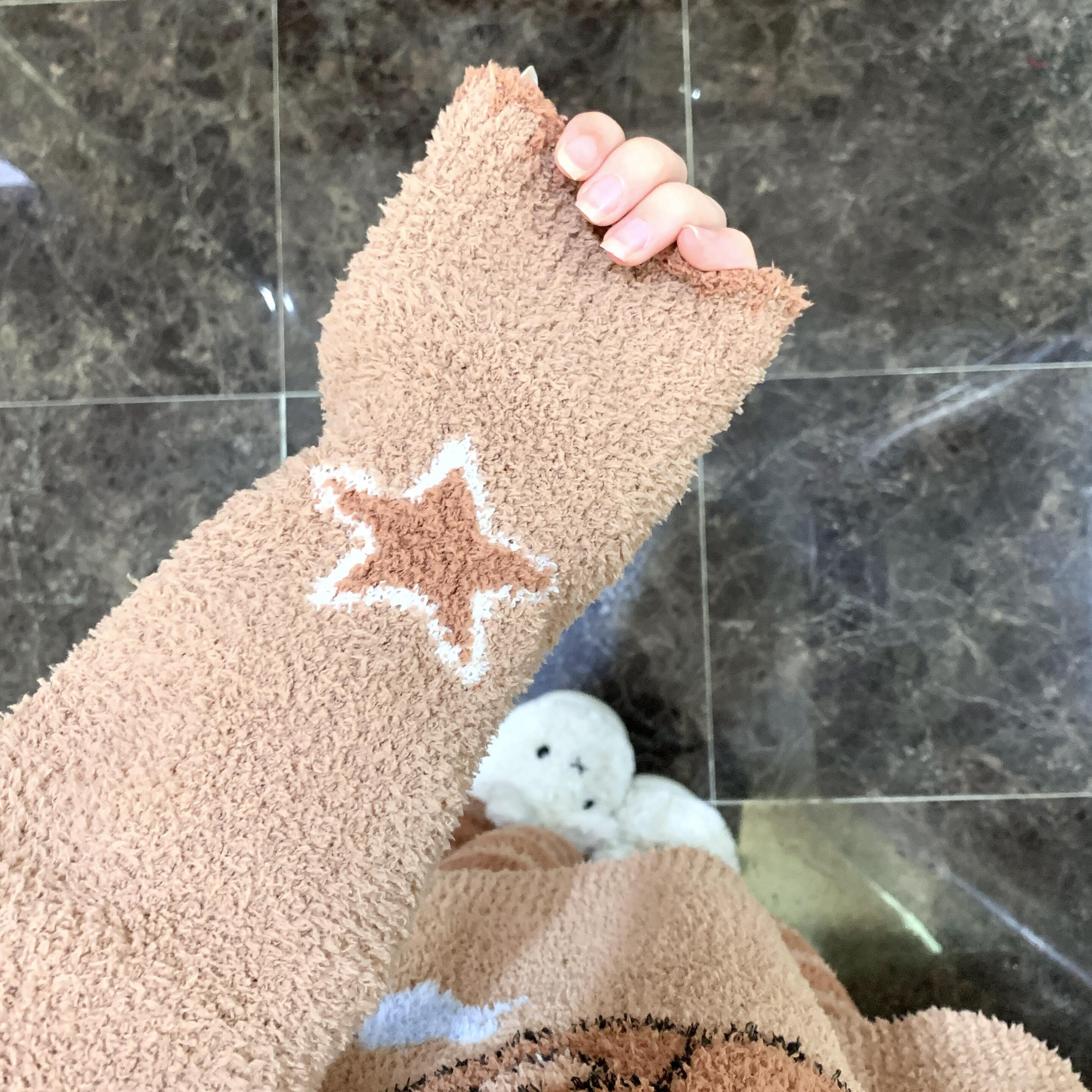 侘町2025睡衣新款焦糖星星熊女半边绒保暖卡通休闲冬季家居服套装