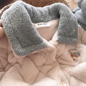 保暖睡衣女加绒加厚三层夹棉家居服套装 侘町2025新款 睡眠熊秋冬季