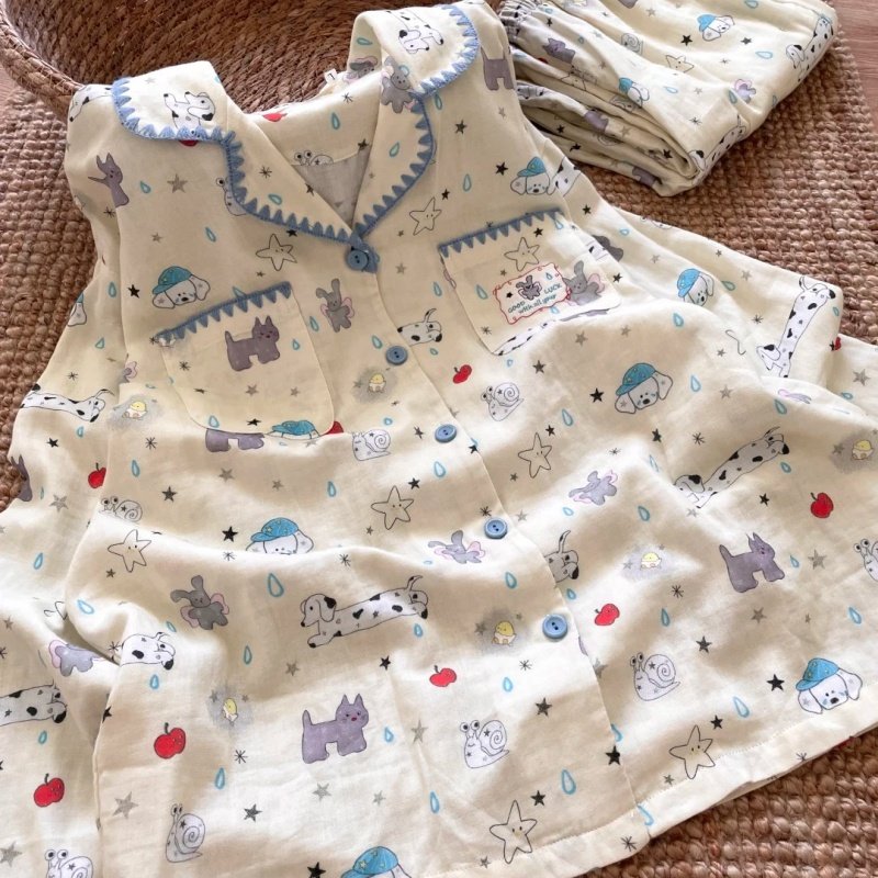 侘町睡衣女款2025新款秋淋雨小猫咪纯棉长袖卡通可外穿家居服套装